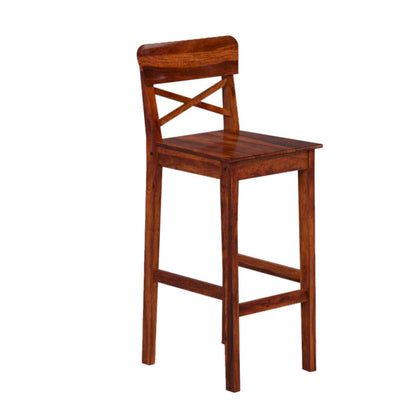 ODEJIA Sheesham Wood Bar Chair Set of 2 - Casual Backless Wooden Stool for Restaurant, Bar, Kitchen, and Café