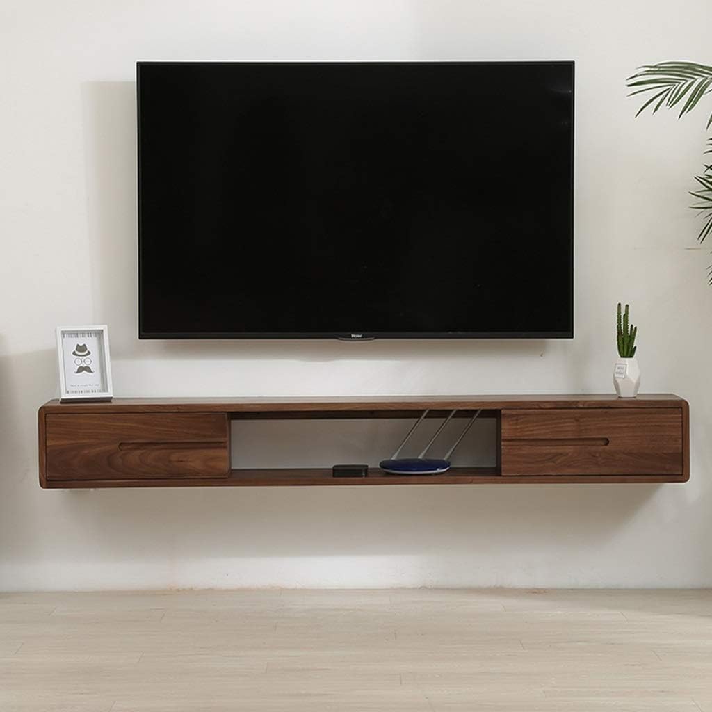 ODEJIA Solid Sheesham Wood Entertainment Floating Tv Unit For Living Room