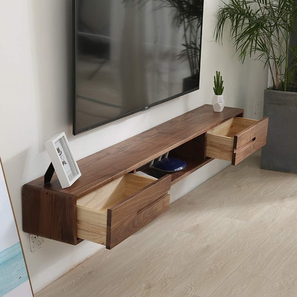 ODEJIA Solid Sheesham Wood Entertainment Floating Tv Unit For Living Room