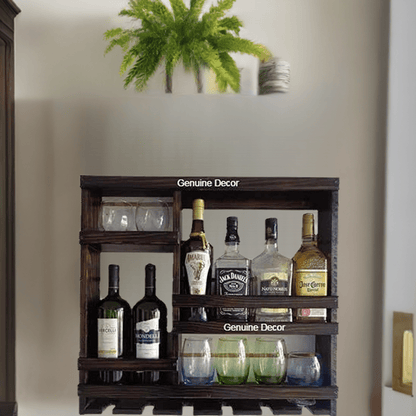 Odejia Furniture Bar Cabinet for Space Wine Glass Holder Extra Large Hold 8 Bottles and 12 Wine Glass - ODEJIABar Cabinet