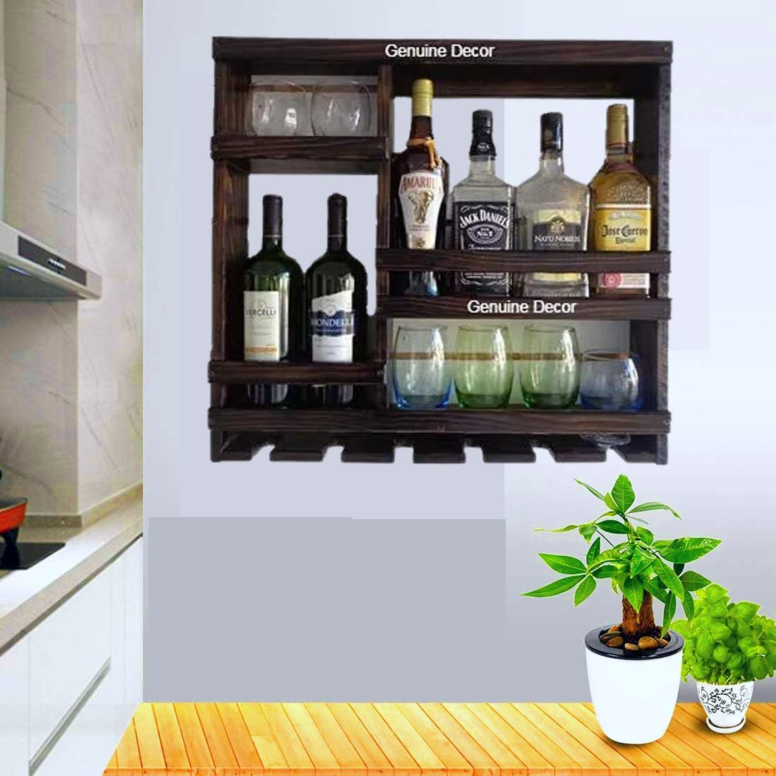 Odejia Furniture Bar Cabinet for Space Wine Glass Holder Extra Large Hold 8 Bottles and 12 Wine Glass - ODEJIABar Cabinet