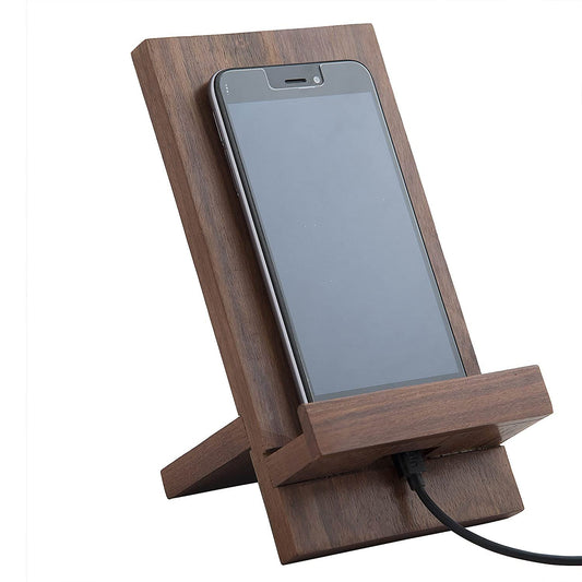 ODEJIA India Premium Wooden Mobile Stand/Mobile Holder/Dock Station with Charging Slot | Wooden Mobile Stand | Mobile Video Stand - ODEJIA Mobile Holder