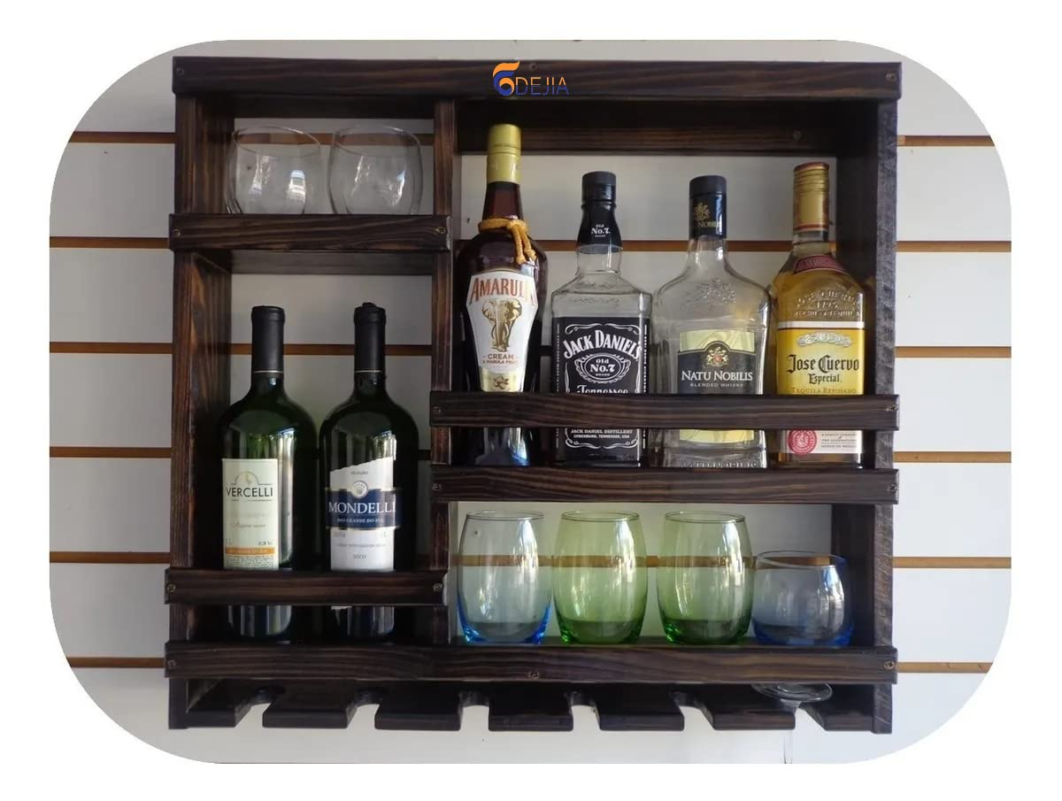 ODEJIA Jorden Wooden Wall - Mounted Bar Cabinet - Sheesham Wood Wine Storage - ODEJIA Bar Cabinet