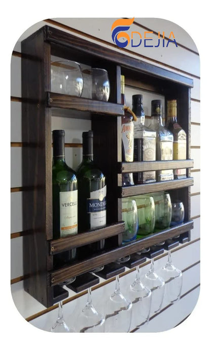 ODEJIA Jorden Wooden Wall - Mounted Bar Cabinet - Sheesham Wood Wine Storage - ODEJIA Bar Cabinet