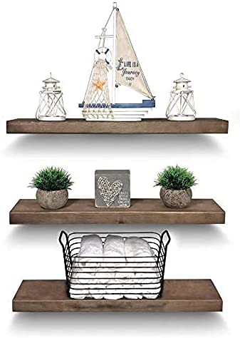 ODEJIA Set of 3 Floating Wall Shelves – 22x6.5 Inch Mounted Shelves for Bathroom, Living Room, Kitchen, Bedroom - ODEJIA Wall Shelves